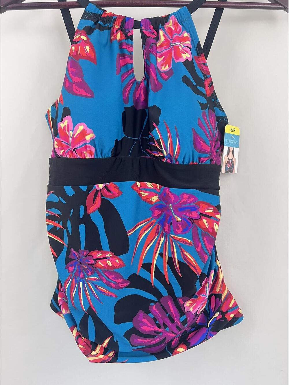 Christina Floral Tankini Swim Top Women's Size Small NEW